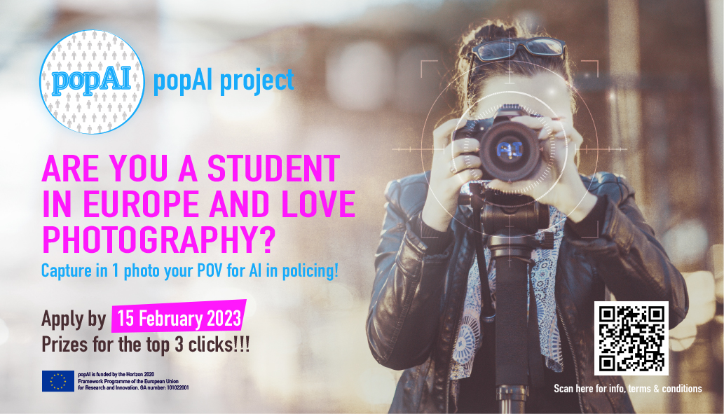 <strong>Διαγωνισμός φωτογραφίας και λεζάντας στο πλαίσιο του έργου popAI:  Η σημασία της τεχνητής νοημοσύνης σε τομείς ασφάλειας </strong><span style="COLOR: #0767b3"><br />[7 Νοεμβρίου 2022]</span>