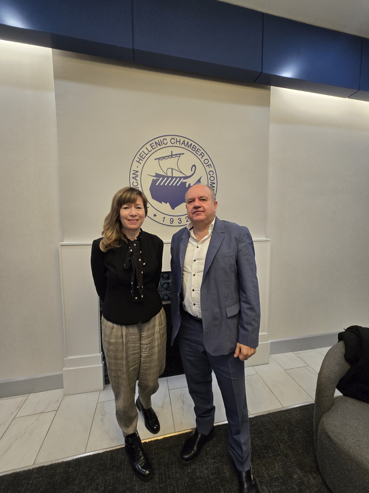 Με την κα. Σώκου, Αερικάνοελληνικό Επιμελητήριο, Ουασιγκτον