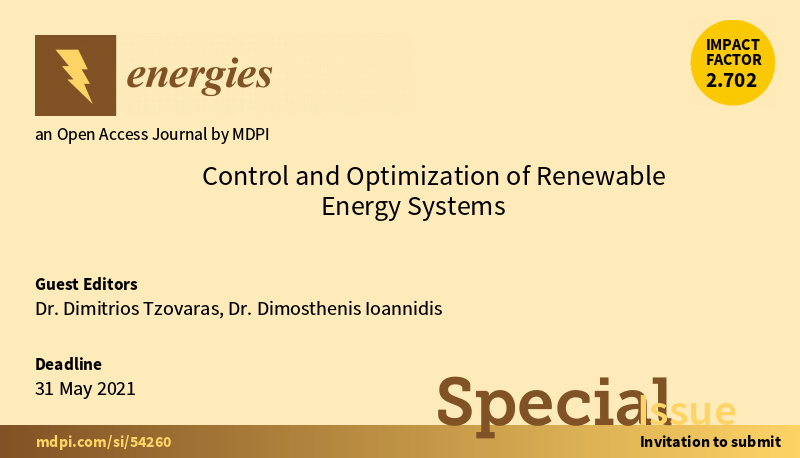 Research papers submission for the special issue of the Energies scientific journal